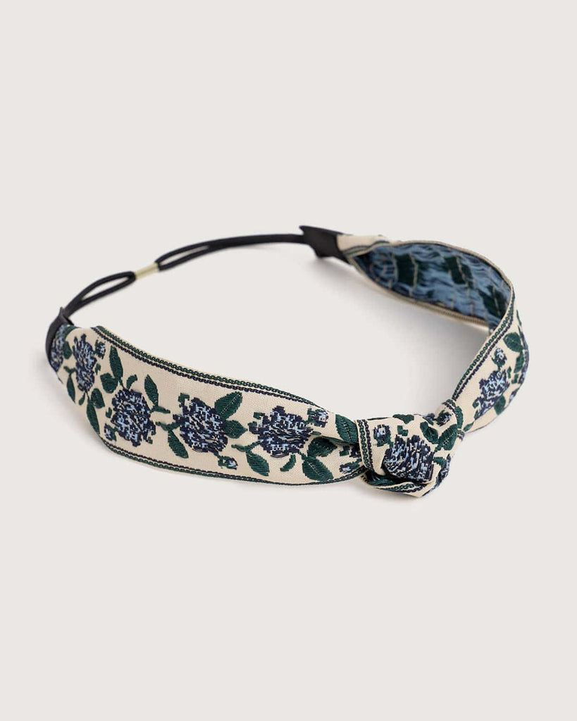 Knotted Floral Embroidered Headband - RIHOAS