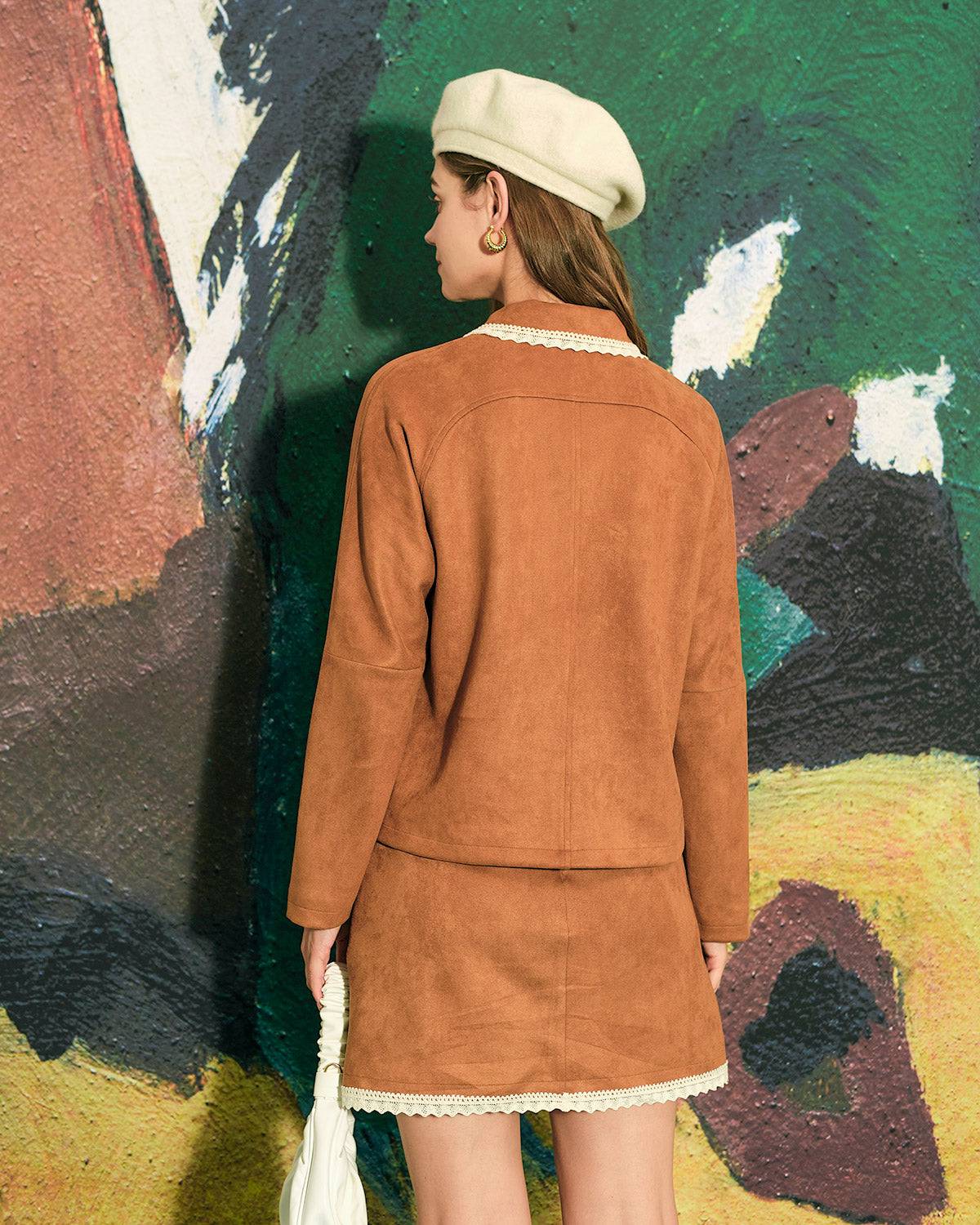 The Lapel Single-breasted Suede Jacket - RIHOAS