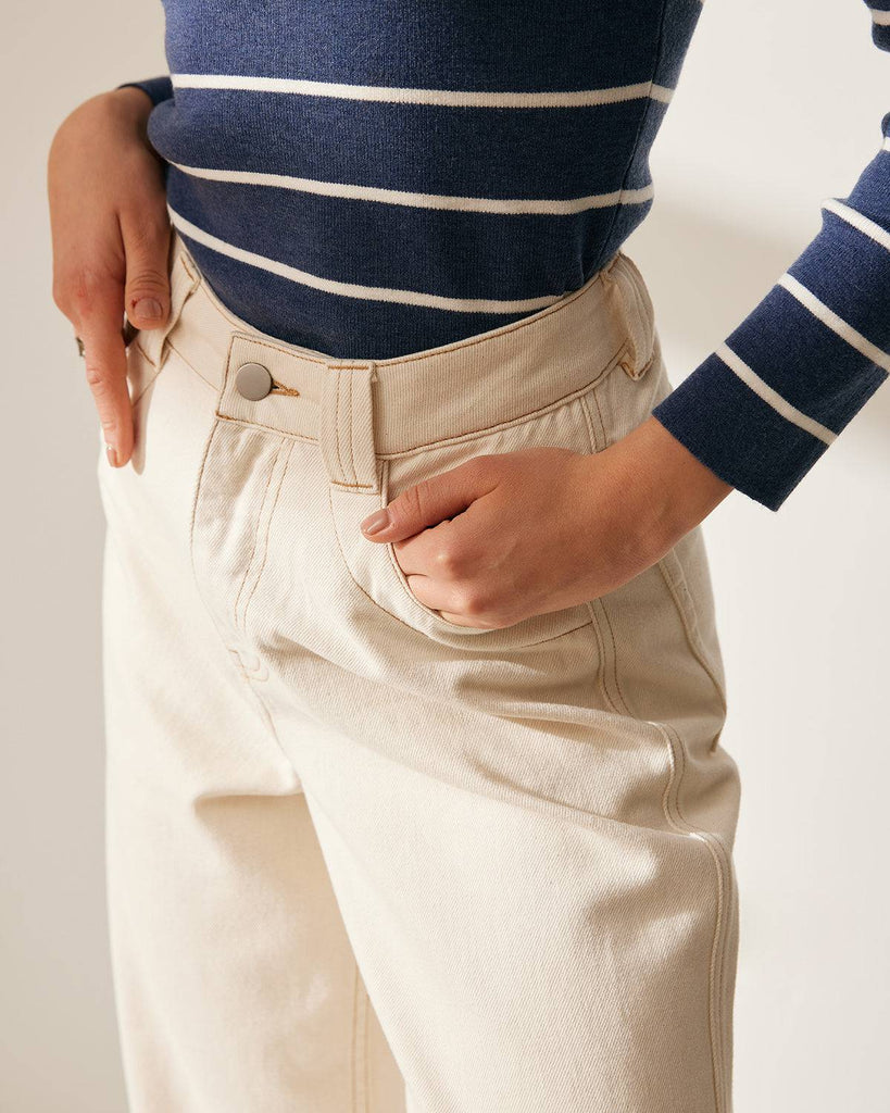 The Premium-fabric Plain Relaxed Jeans - RIHOAS