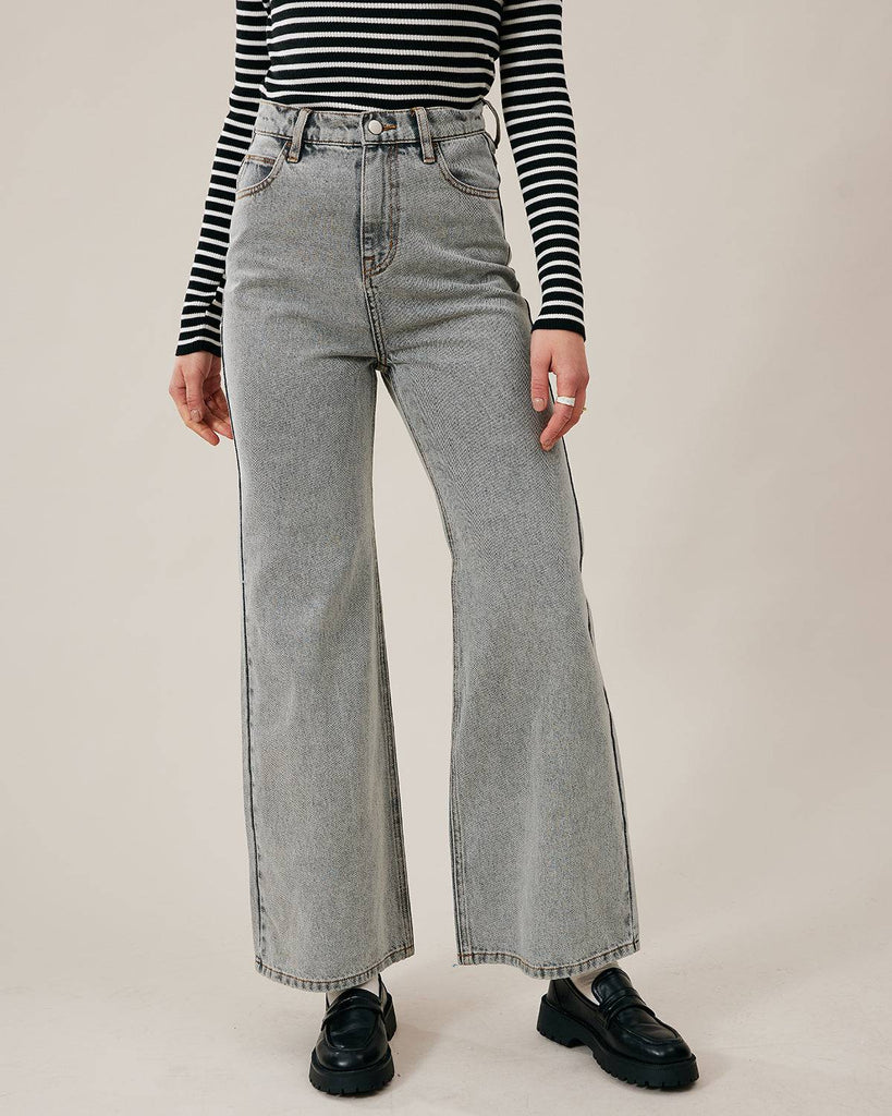 The Premium-fabric Vintage Wide-leg Flared Jeans - RIHOAS