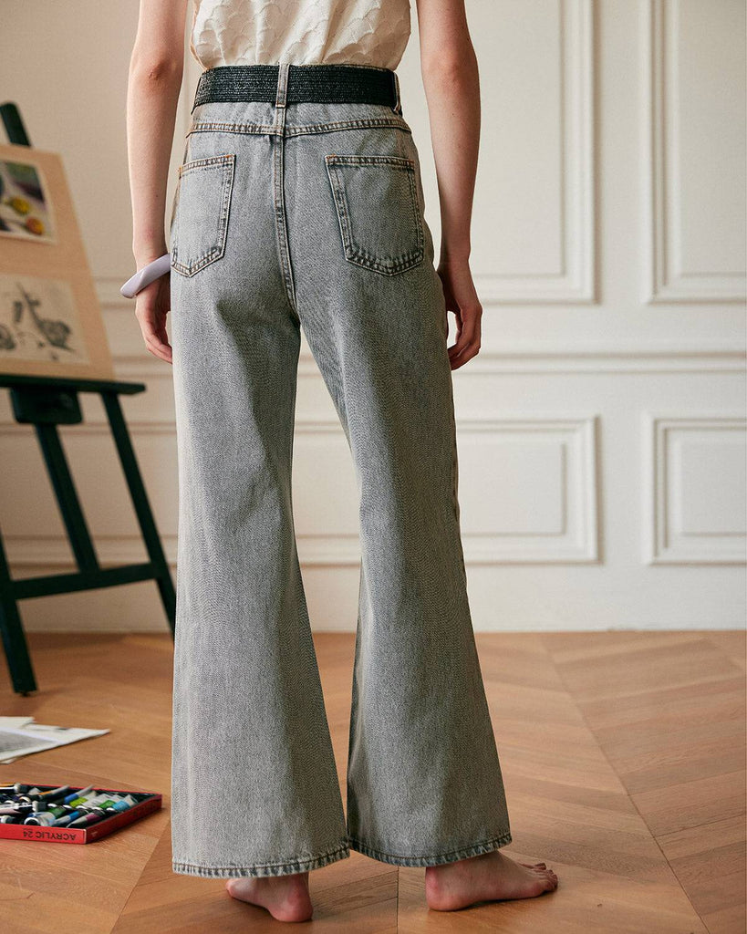 The Premium-fabric Vintage Wide-leg Flared Jeans - RIHOAS