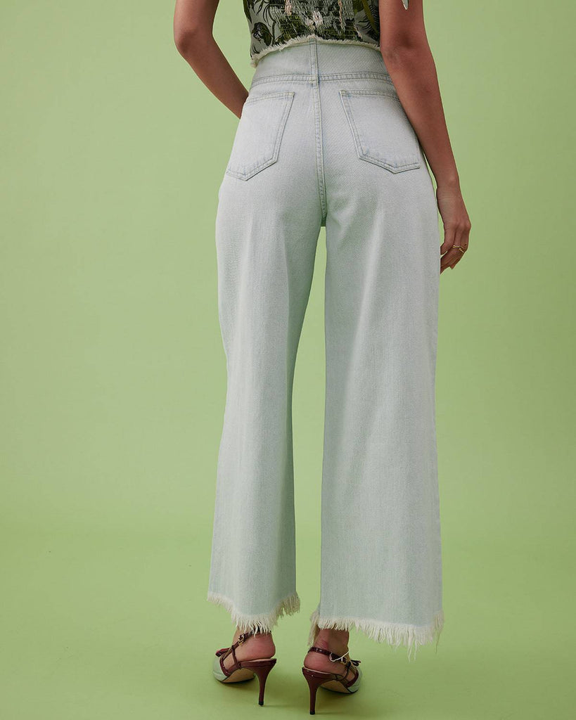 The Premium-fabric Wide-leg Crop Jeans - RIHOAS