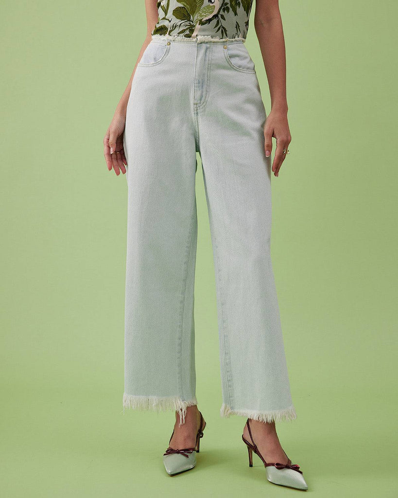 The Premium-fabric Wide-leg Crop Jeans - RIHOAS