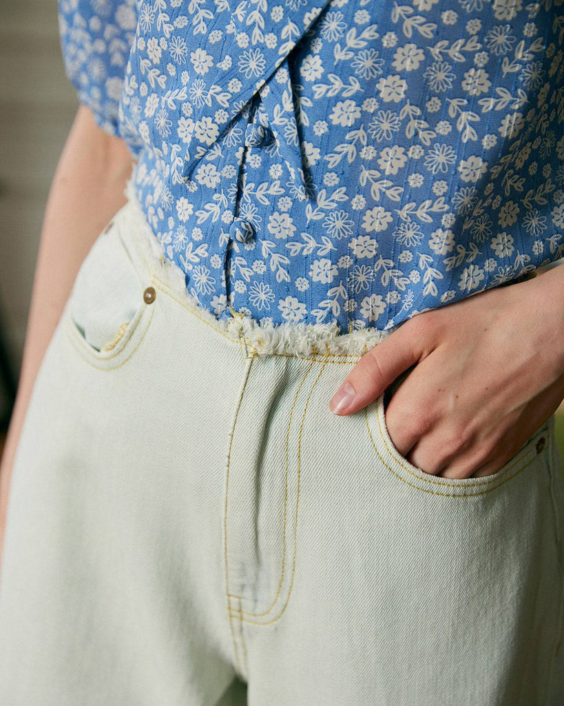 The Premium-fabric Wide-leg Crop Jeans - RIHOAS