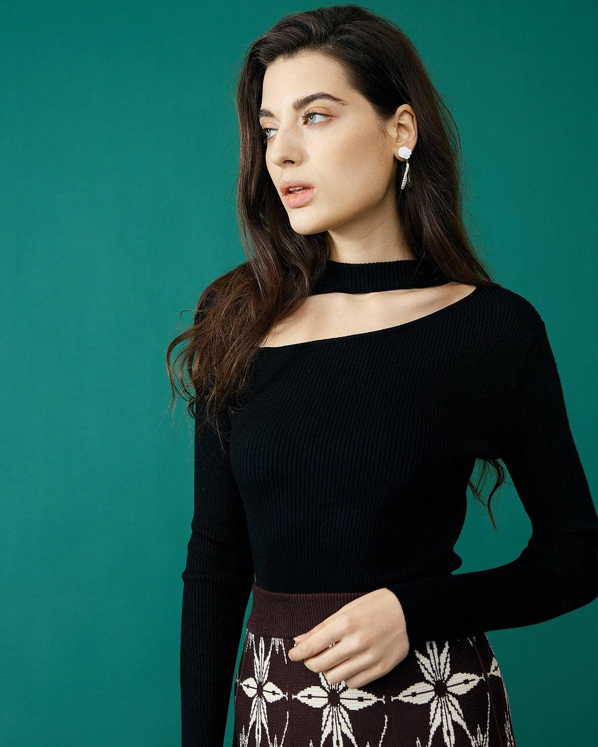 Fitted online knit top