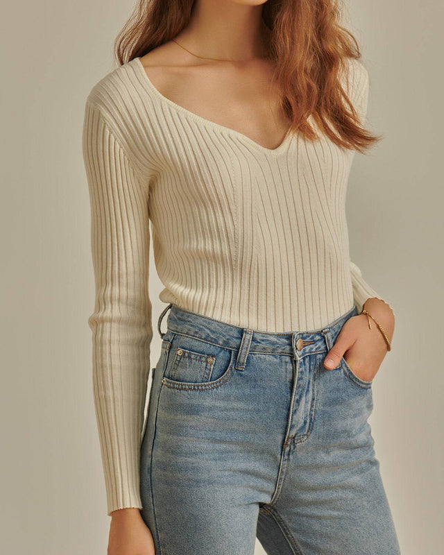 The Basic Teardrop Ribbed Top - RIHOAS