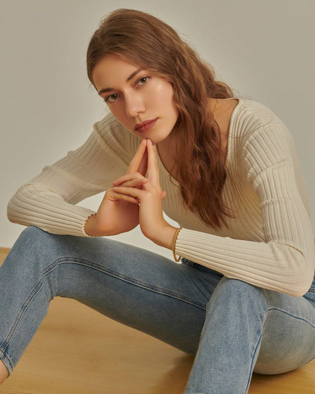 The Basic Teardrop Ribbed Top - RIHOAS
