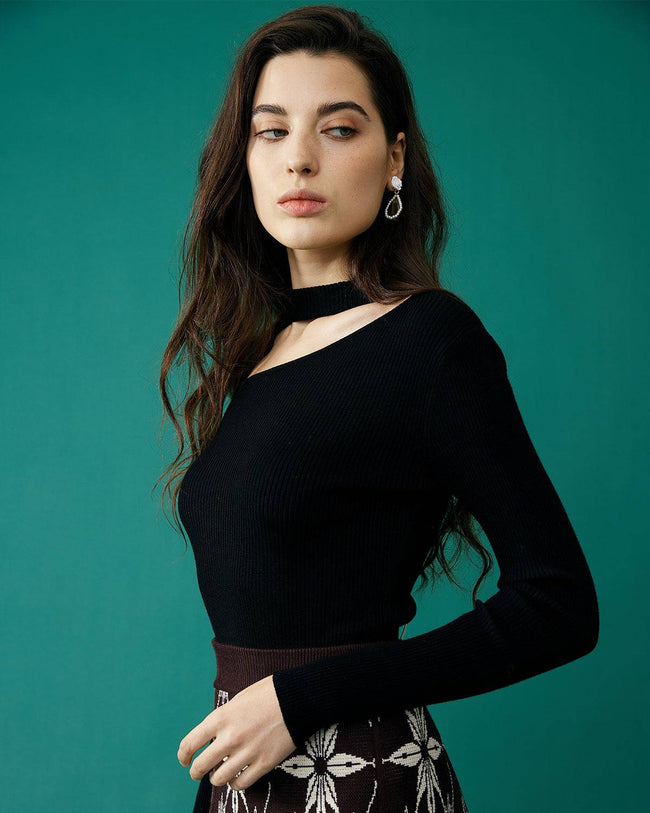 Fitted knit top sale