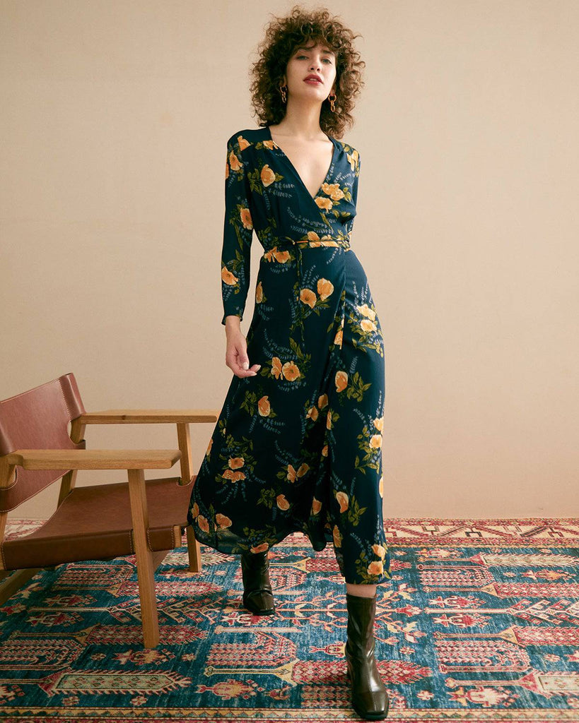 The Floral Printing Wrap Dress - RIHOAS