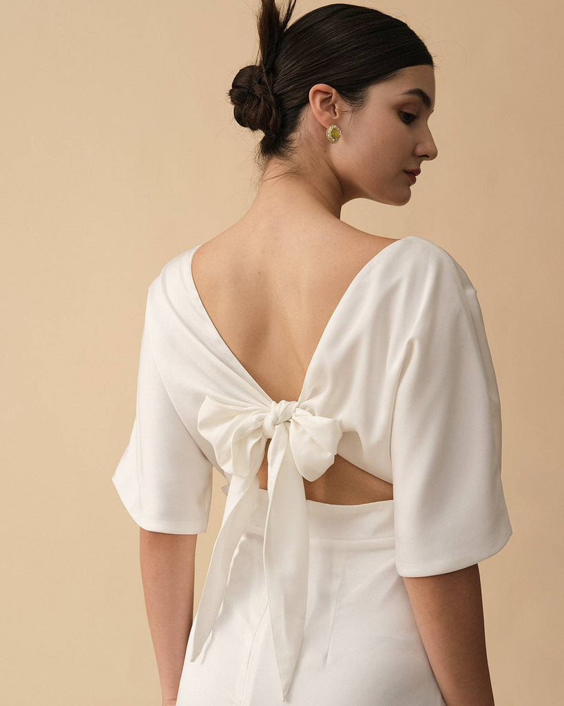 The Backless Satin Slit Maxi Dress - RIHOAS