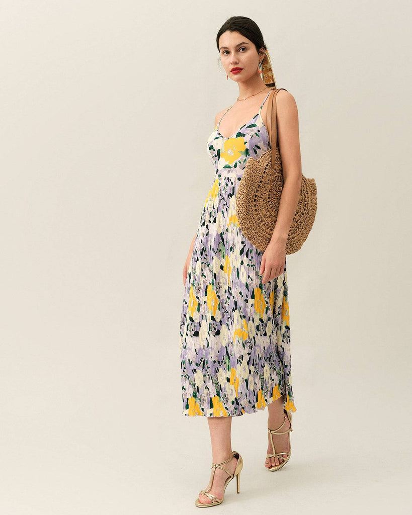 The Floral Backless Tie Strap Maxi Dress - RIHOAS