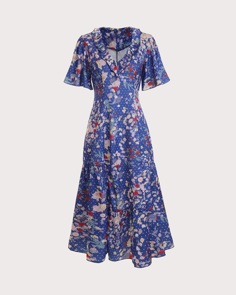 The Ruffle V Neck Maxi Dress - RIHOAS