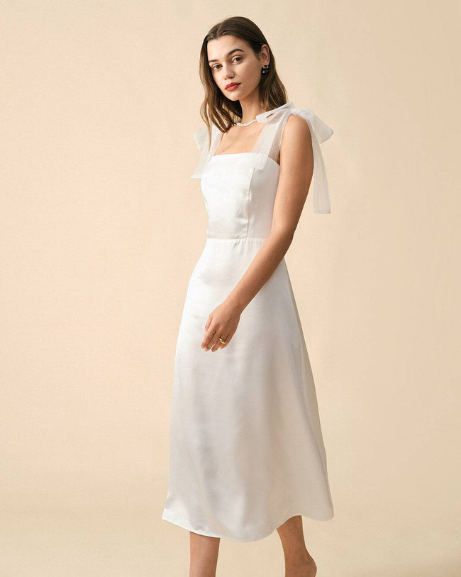 White color maxi dress 2025