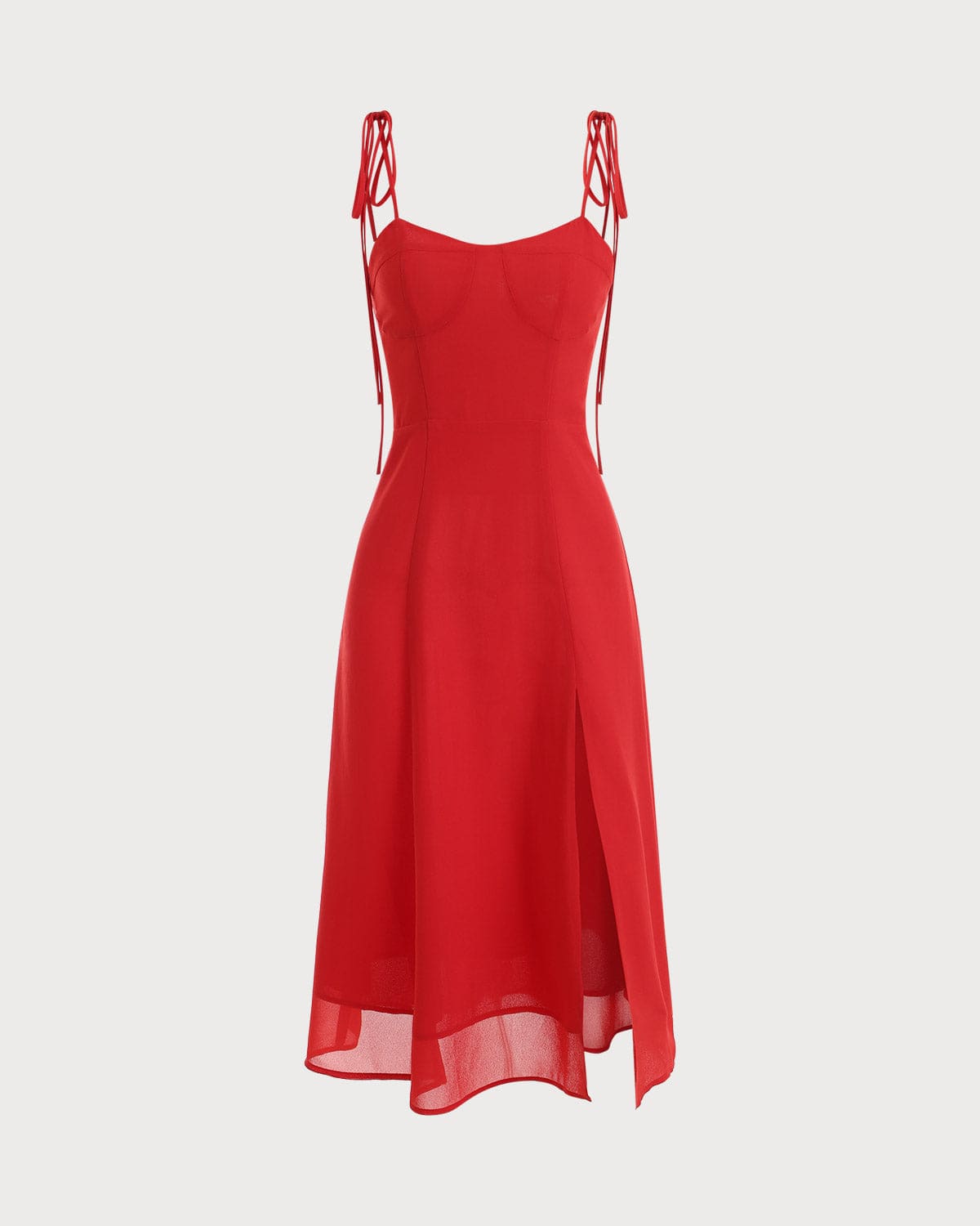 The Tie Spaghetti Strap Split Dress - Sexy Long Split Maxi Dress ...