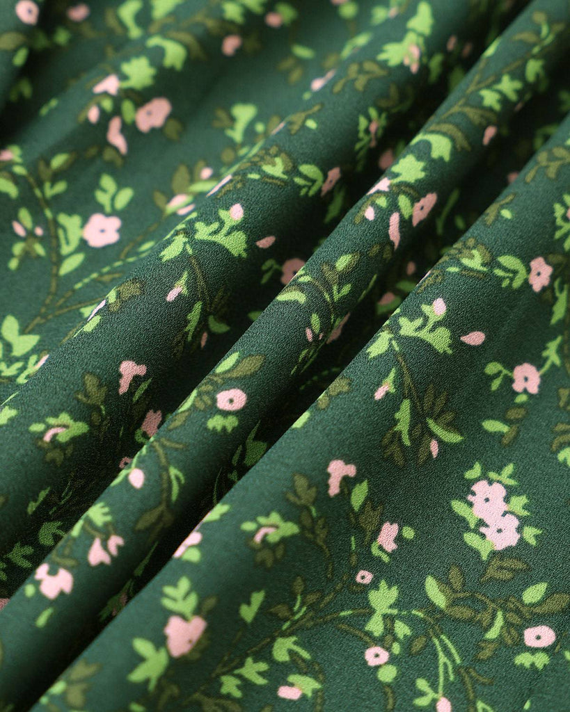 The Floral Tie Straps Midi Dress - RIHOAS