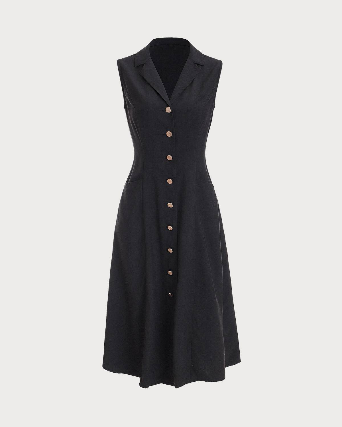 The Black V-Neck Tunic Midi Dress - Black V Neck Sleeveless Solid Midi Dress - Black - Dresses | RIHOAS The Black V-Neck Tunic Midi Dress - Black V Neck Sleeveless Solid Midi Dress - Black - Dresses | RIHOAS
