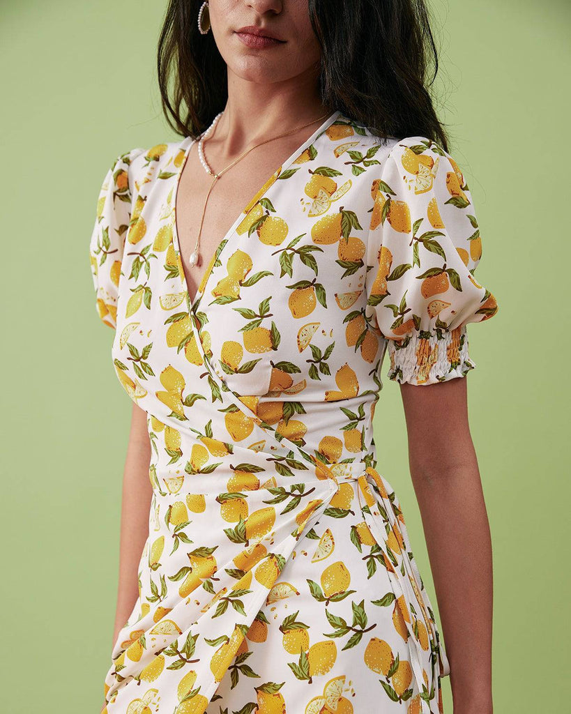 The Orange Ruffle Wrap Midi Dress - RIHOAS