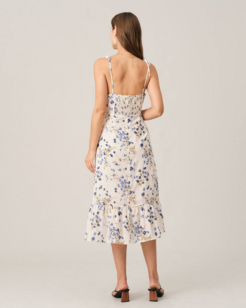 The Ruffle Hem Tie Strap Midi Dress - RIHOAS