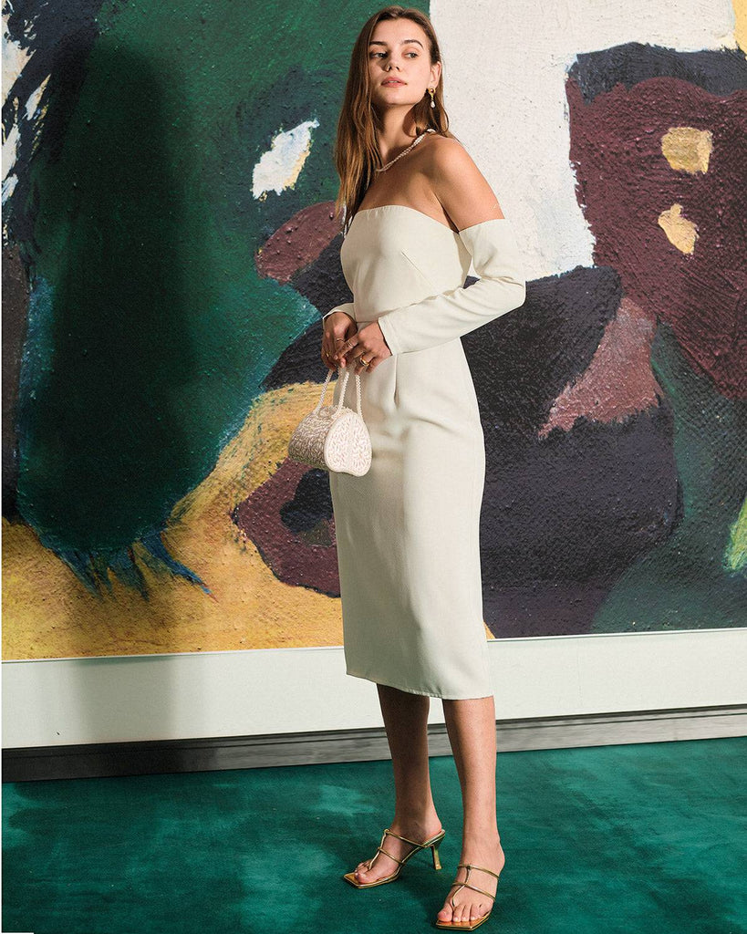The Solid Color Strapless Midi Dress - RIHOAS
