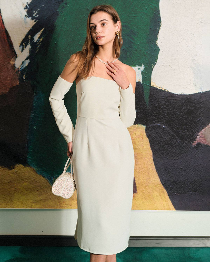 The Solid Color Strapless Midi Dress - RIHOAS