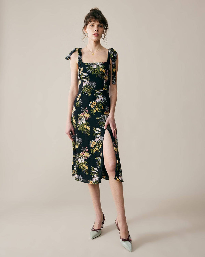 The Tie Strap Floral Dress - RIHOAS