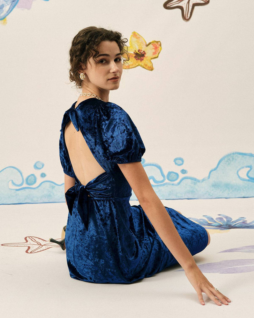 The Velvet Backless Midi Dress - RIHOAS
