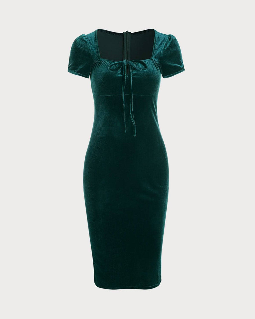 The Velvet Tie Bodycon Midi Dress - RIHOAS