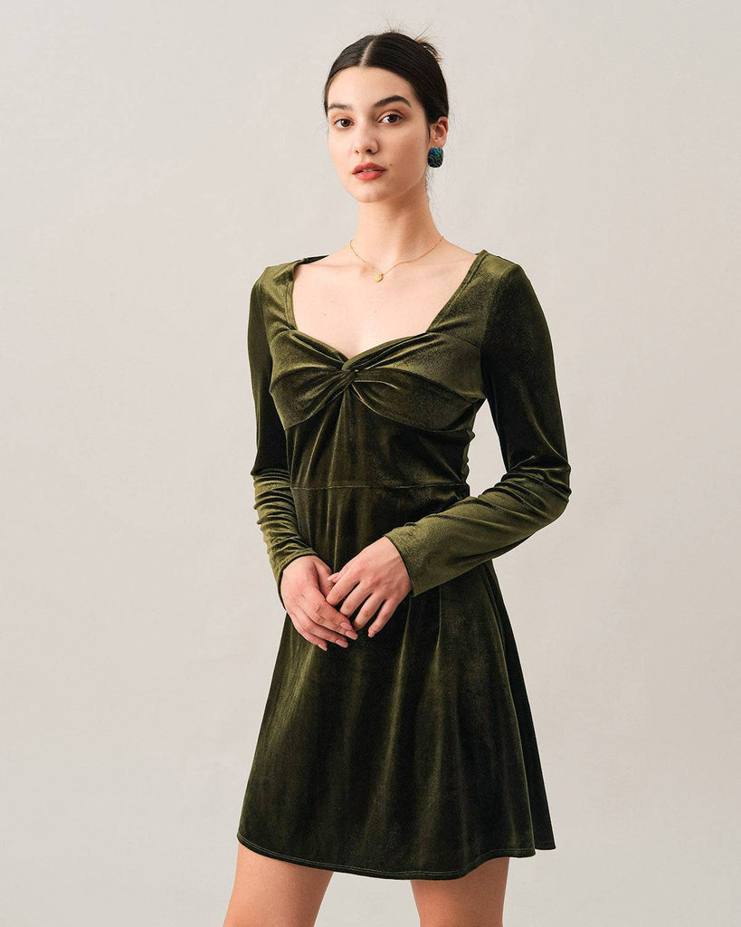 The Solid Velvet Mini Dress - RIHOAS