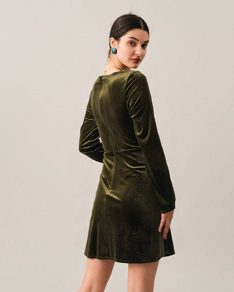 The Solid Velvet Mini Dress - RIHOAS