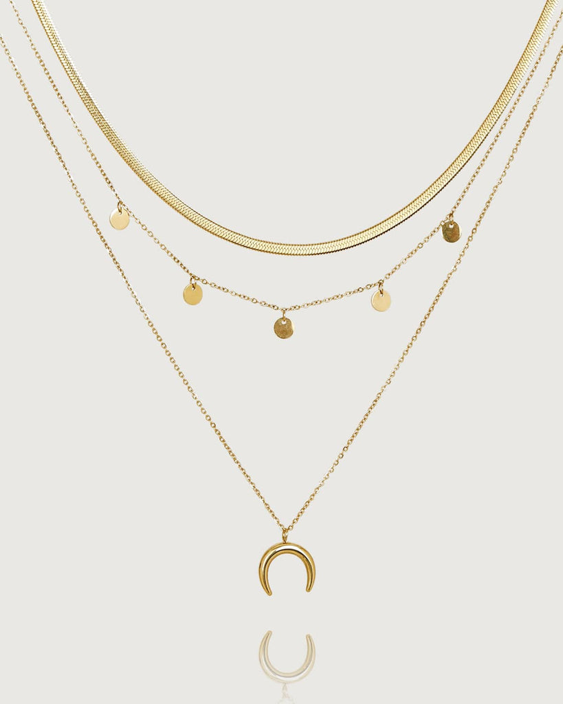 The Triple Layer Crescent Necklace - RIHOAS