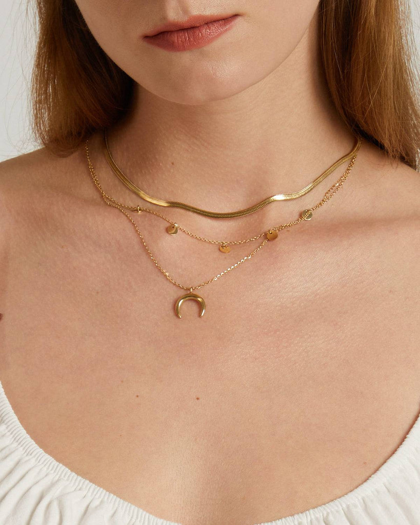The Triple Layer Crescent Necklace - RIHOAS
