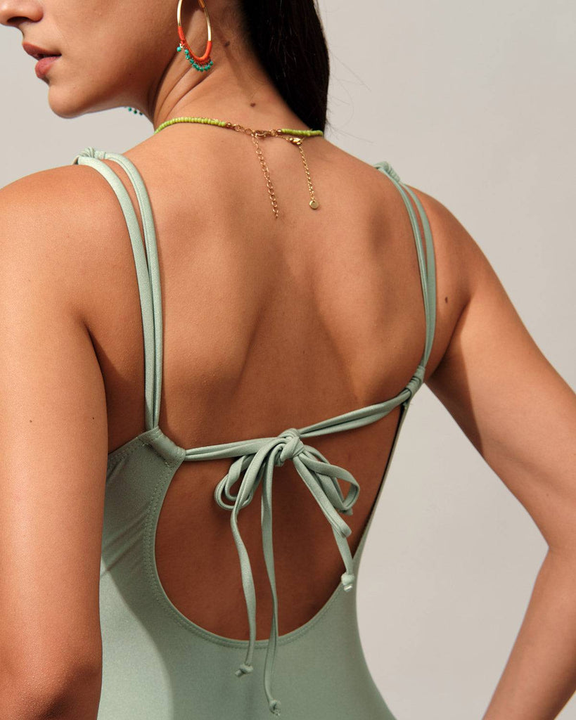 The Tie Front Cutout One-Piece Swimsuit - RIHOAS