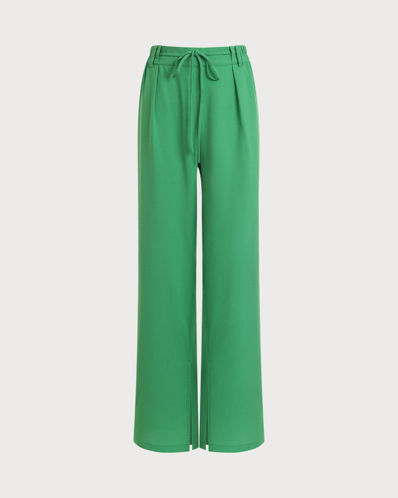 The Elastic Waist Straight Pleated Pants - RIHOAS