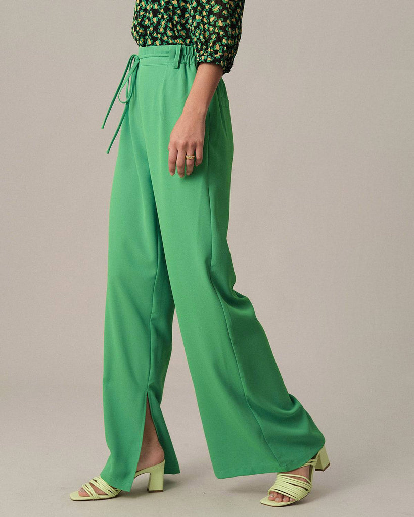 The Elastic Waist Straight Pleated Pants - RIHOAS