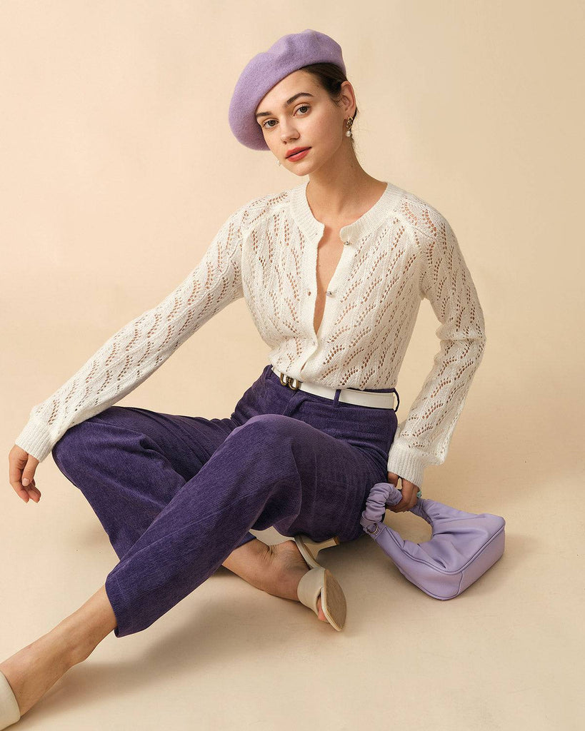 The Solid High Waisted Straight Corduroy Pants - RIHOAS