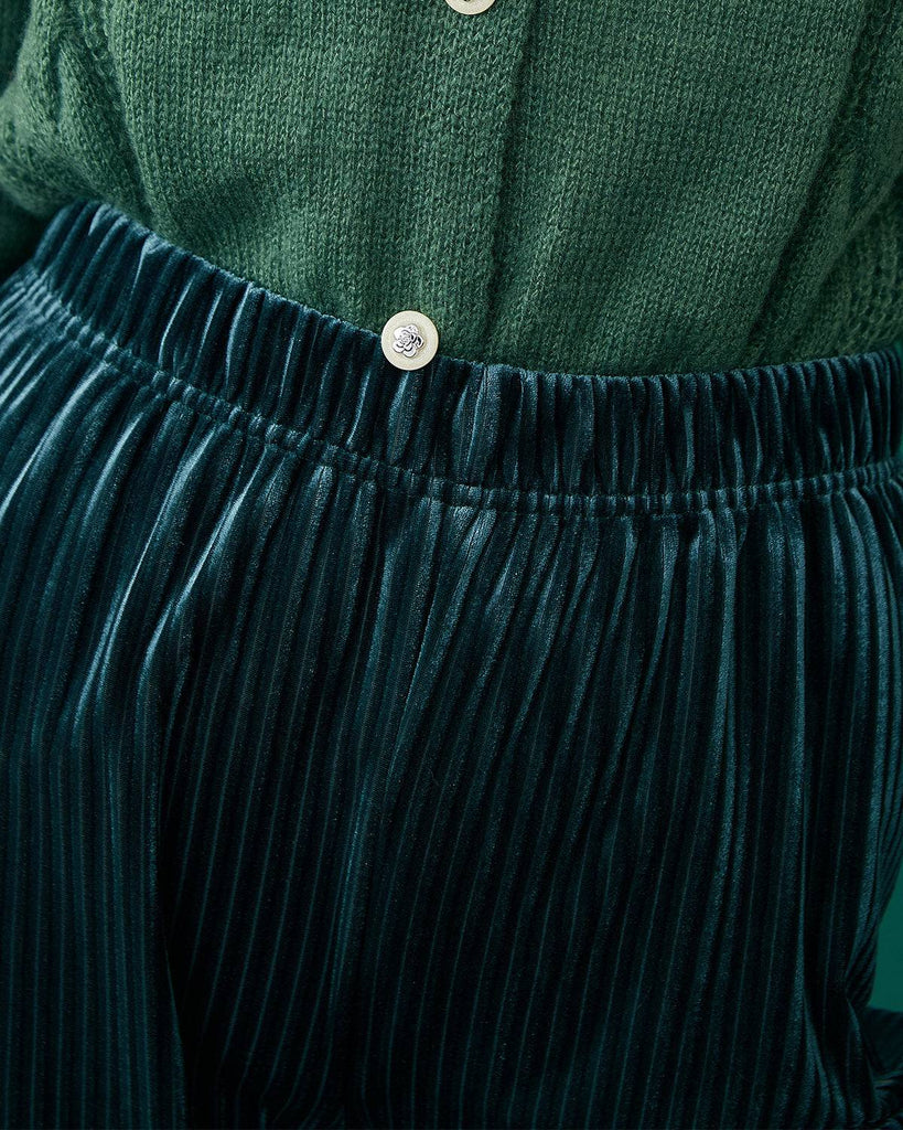 The Velvet Wide Leg Elasticized Pants - RIHOAS