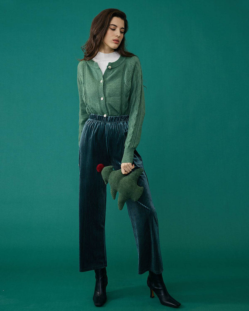 The Velvet Wide Leg Elasticized Pants - RIHOAS