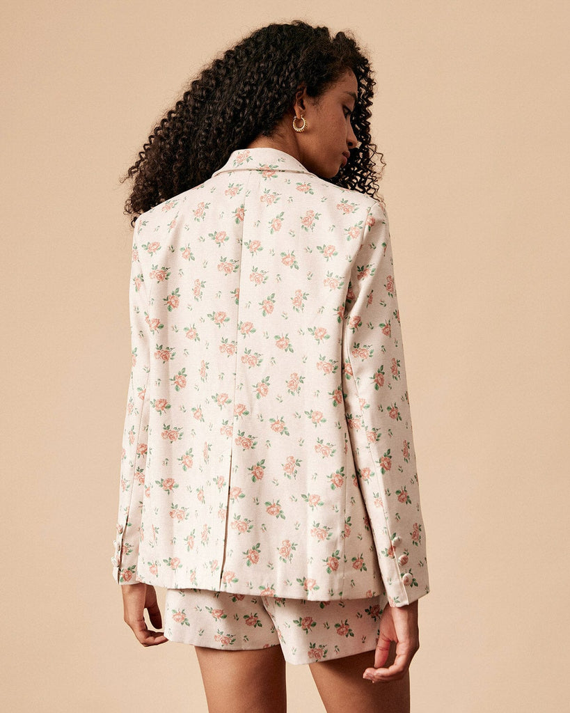 The Collared Single Button Floral Blazer - Rihoas