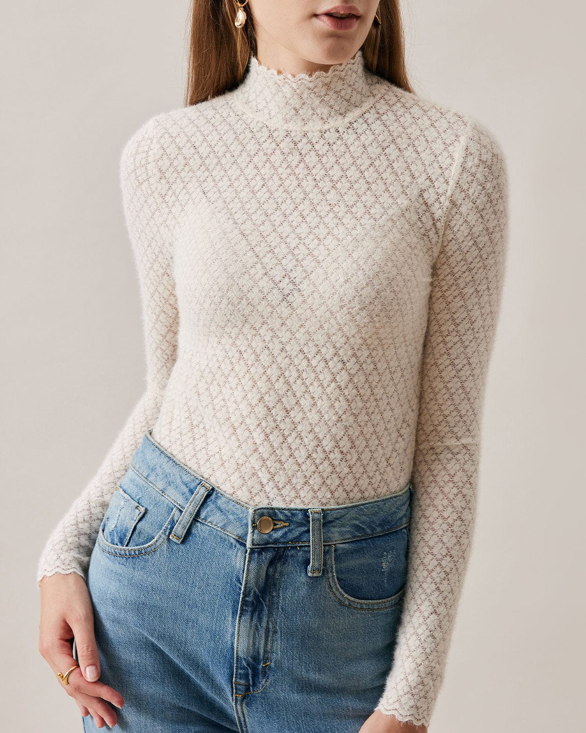 Floral See Through Knitwear