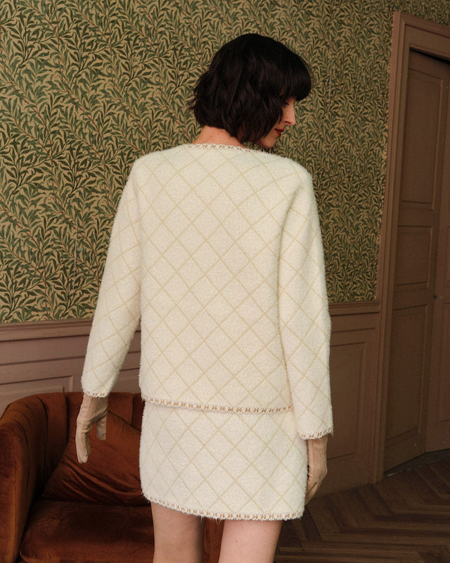The Argyle Cardigan And Mini Skirt Set