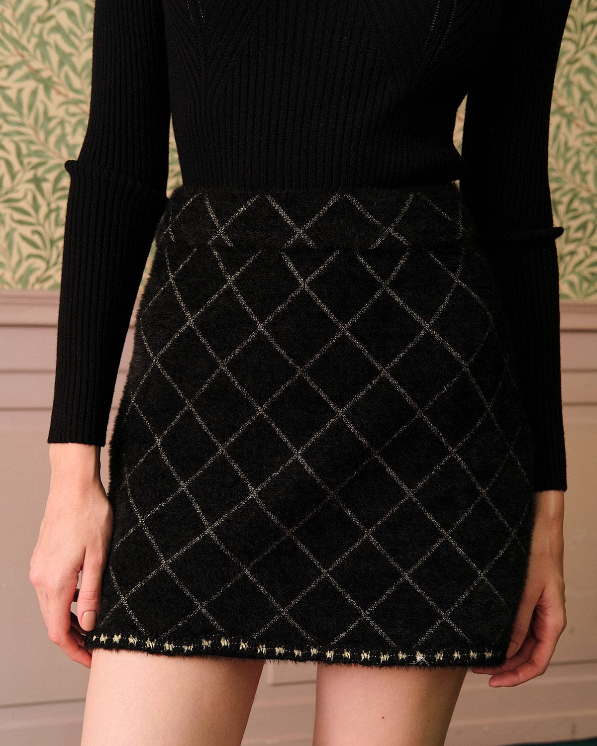 The Argyle Skirt Set Reviews White Black Two Piece Outfits