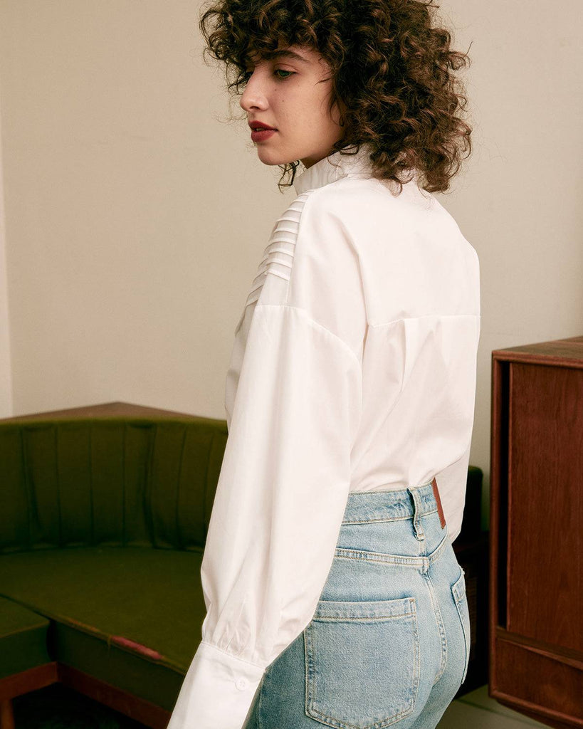 The Bubble-Sleeve Pleating Shirt - RIHOAS