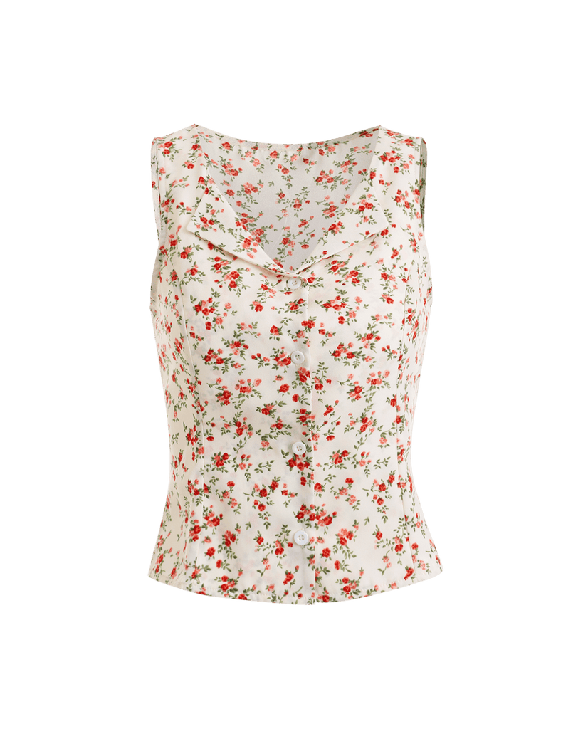 The Sleeveless Floral Shirt - RIHOAS