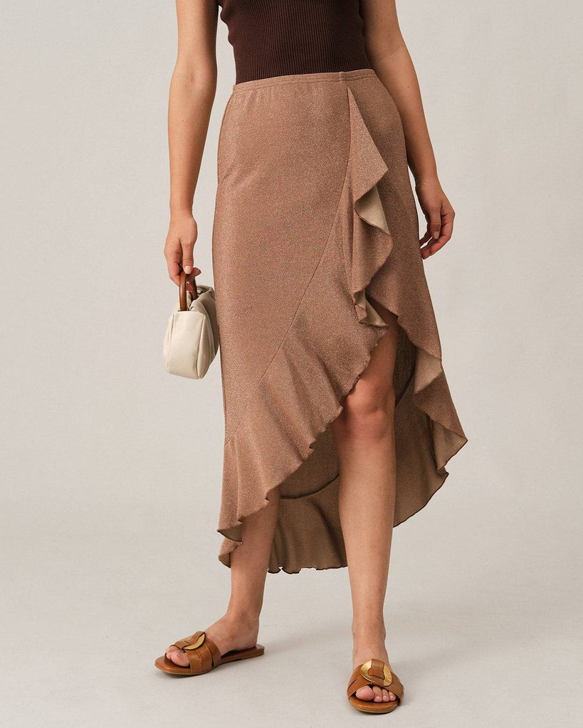 The Solid Tulip Hem Ruffle Skirt - RIHOAS