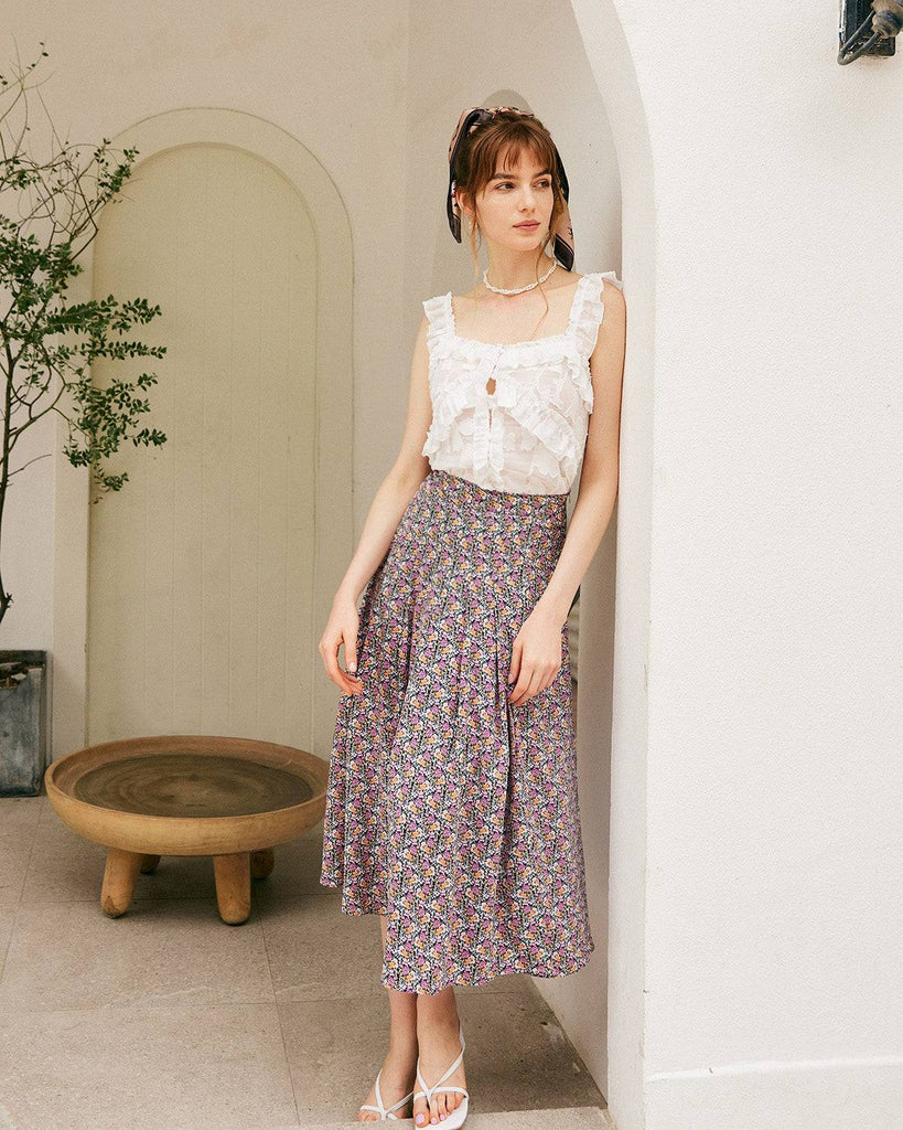 High Waisted Side Split Skirt - RIHOAS