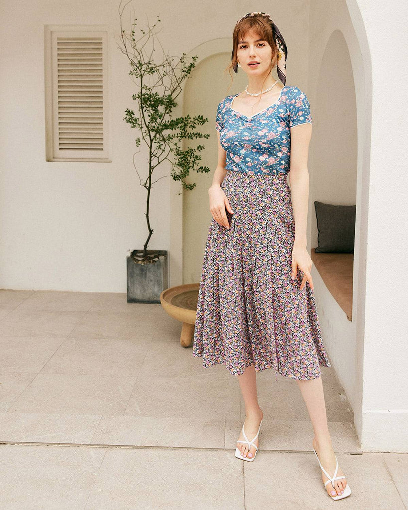 High Waisted Side Split Skirt - RIHOAS