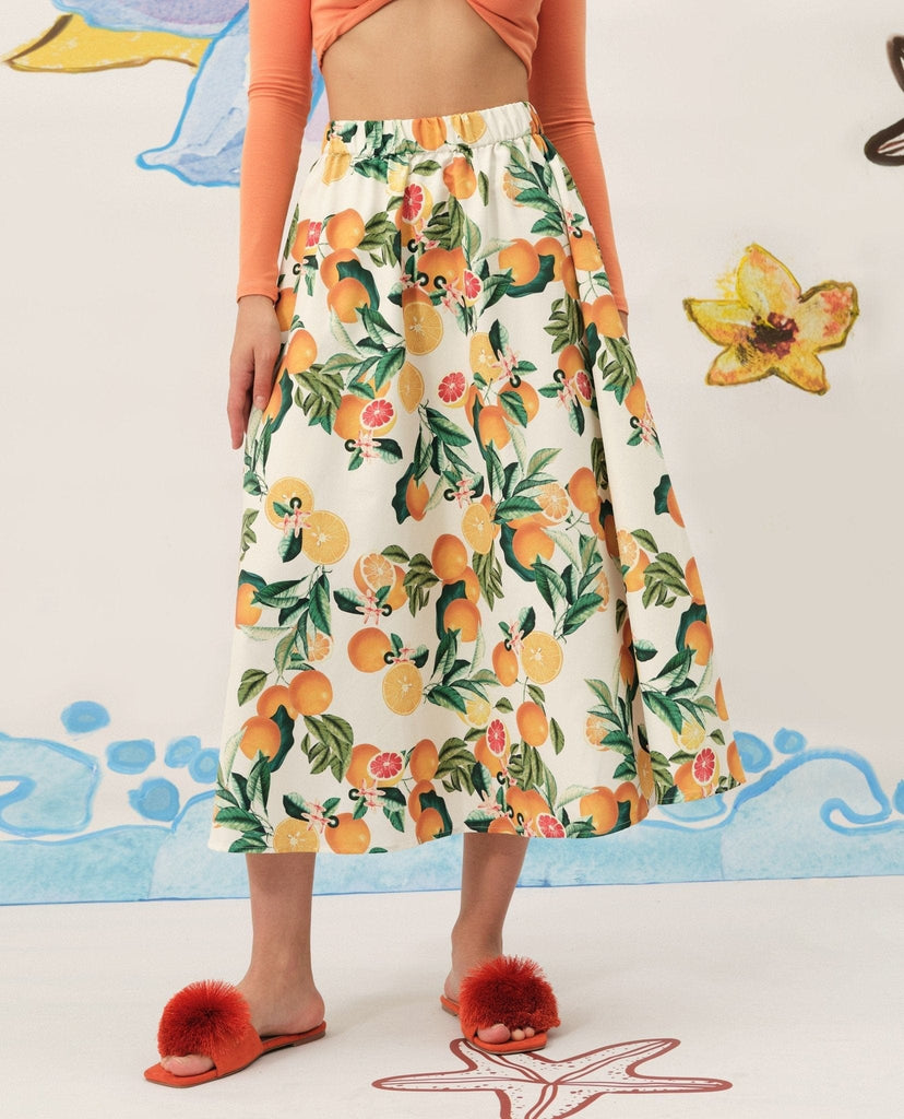 The Fruit Print A-line Skirt - RIHOAS