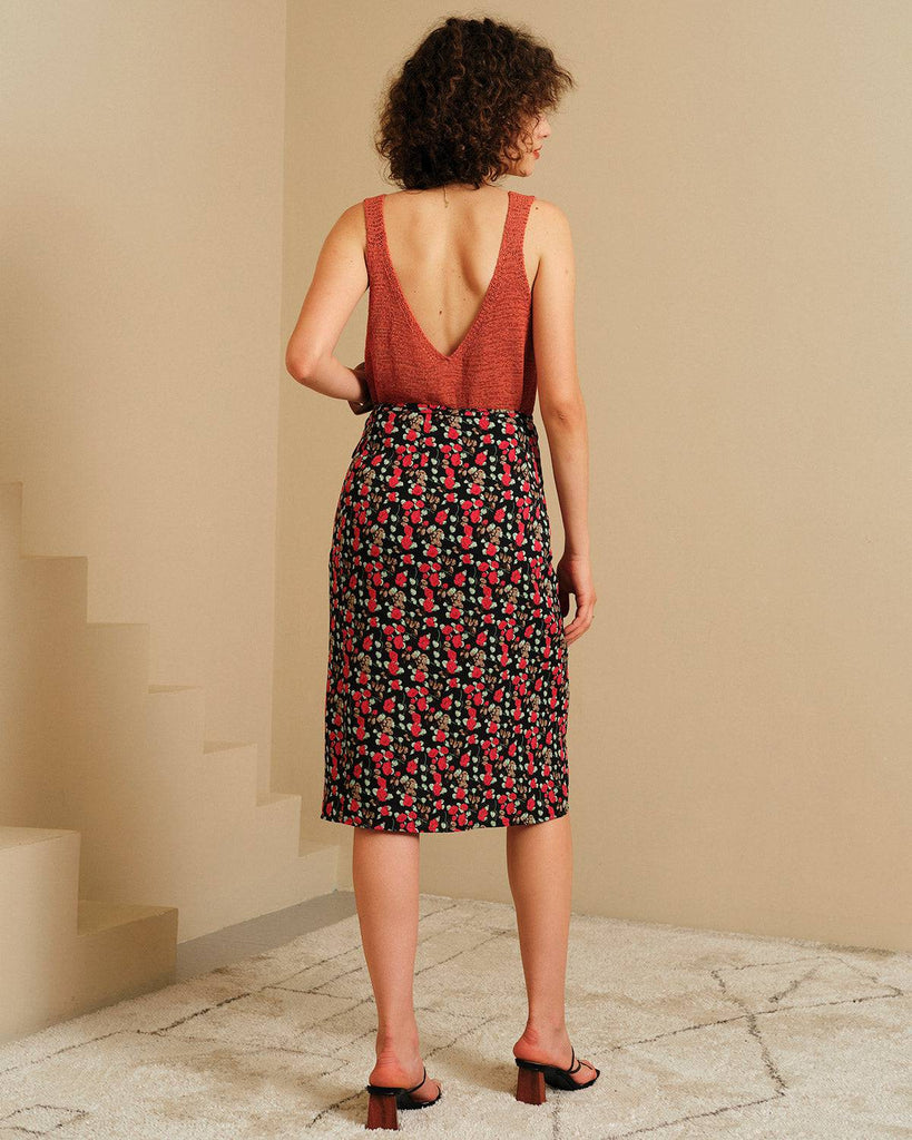 The Floral Button-Up Split Skirt - RIHOAS