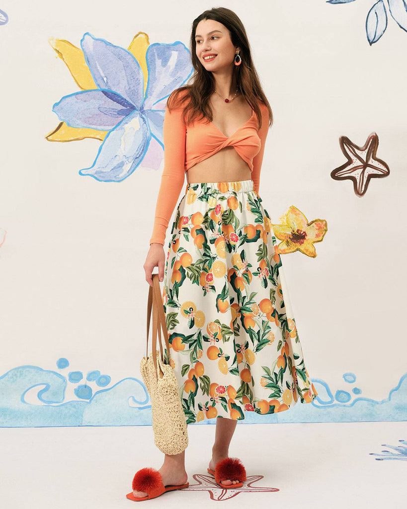 The Fruit Print A-line Skirt - RIHOAS