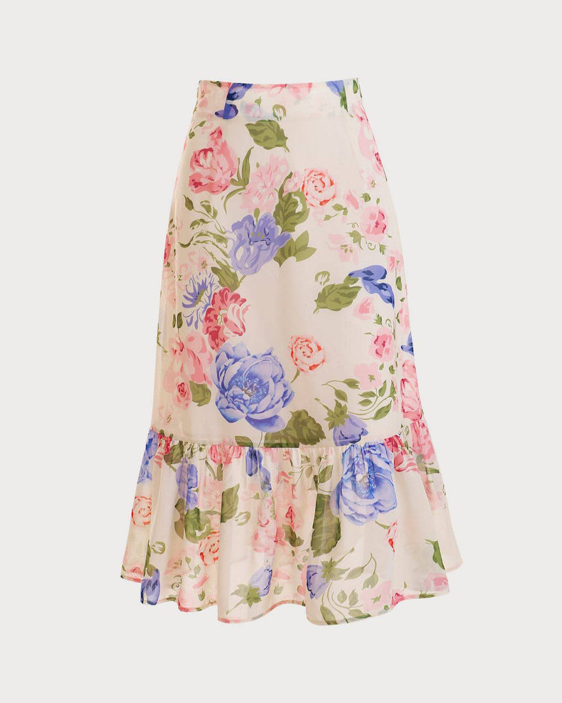 The High Waisted Floral Skirt - RIHOAS